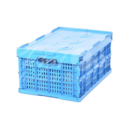 Foldable Ventilated Plastic Storage Crate 600x400x230mm – Collapsible Stackable Box with Reinforced Walls & Handles for Home & Industrial Use