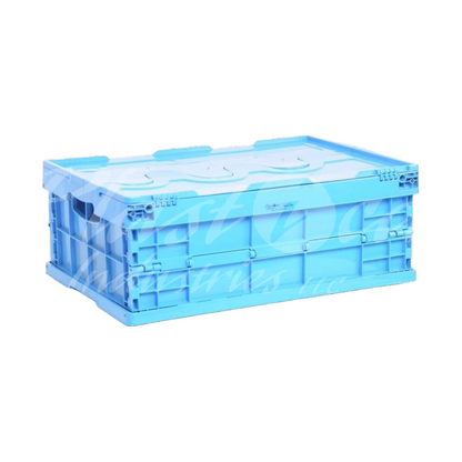 Foldable Plastic Storage Crate 600x400x230mm – Collapsible Stackable Box with Reinforced Walls & Handles for Food, Industrial & Home Use