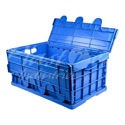 Foldable Plastic Storage Crate 600x400x280mm – Collapsible Stackable Box with Reinforced Walls, Handles & Anti-Slip Base for Food & Industrial Storage