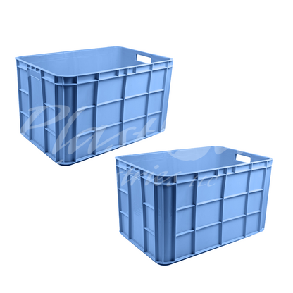 Plastic Storage Crate 600x400x350mm Stackable Food Grade Fish Crate Heavy Duty