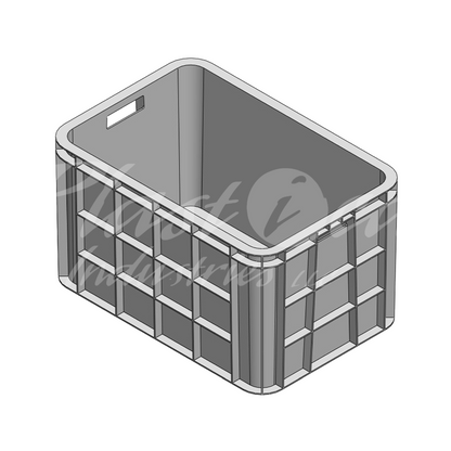 Plastic Storage Crate 600x400x350mm Stackable Food Grade Fish Crate Heavy Duty