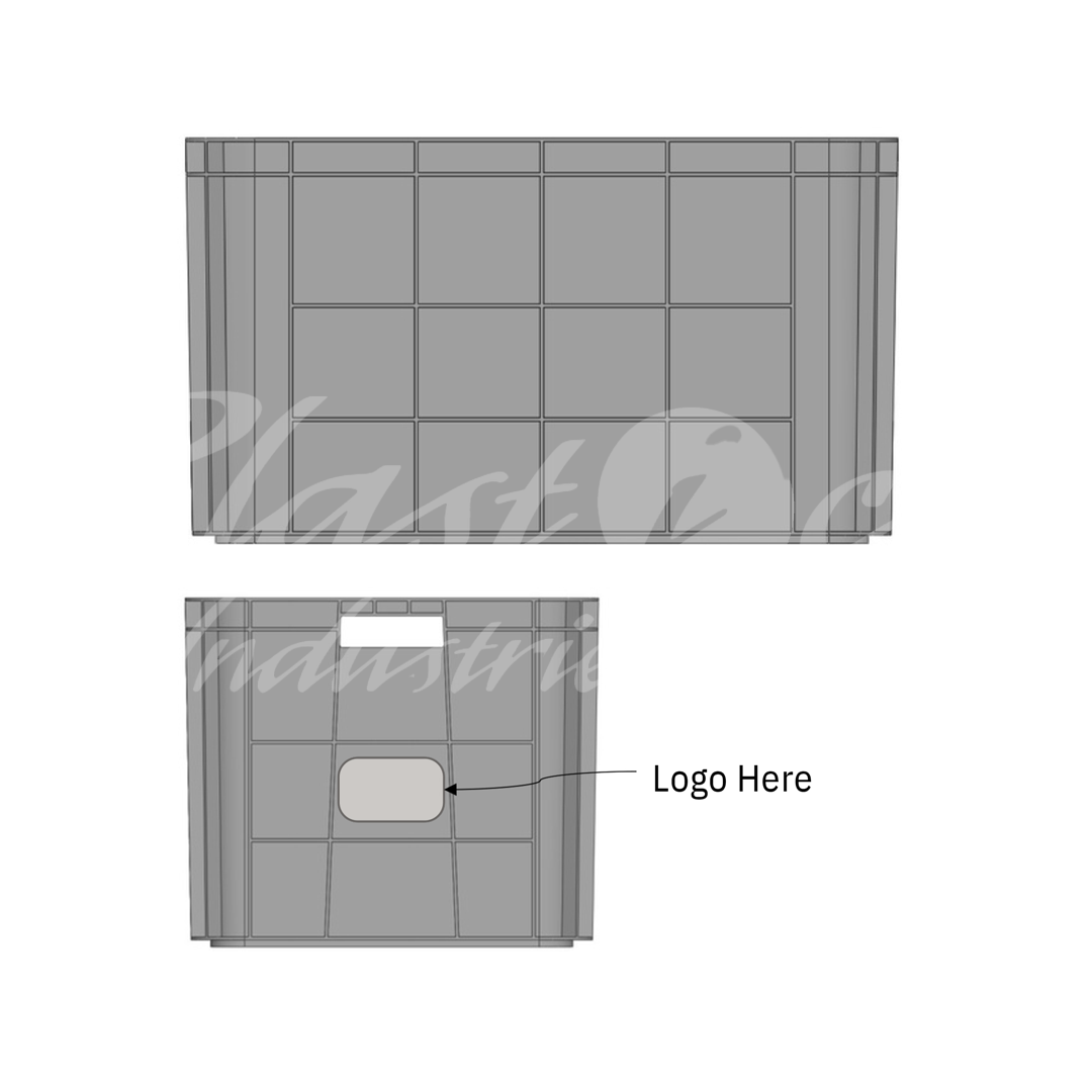 Plastic Storage Crate 600x400x350mm Stackable Food Grade Fish Crate Heavy Duty