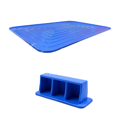 Plastic Storage Crate with Lid & Handles for easy lifting 600x400x350mm Stackable Food Grade  Crate Heavy Duty - Blue