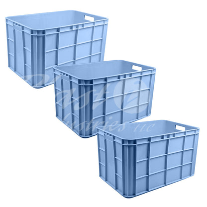 Plastic Storage Crate 600x400x350mm Stackable Food Grade Fish Crate Heavy Duty