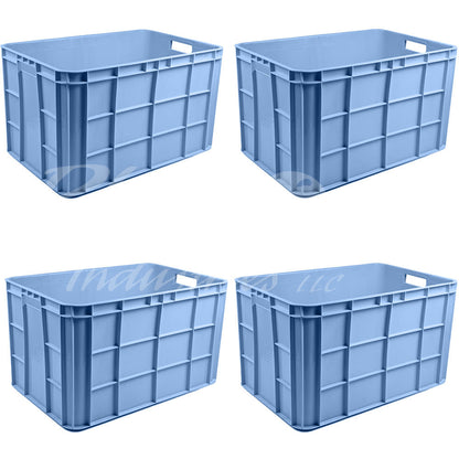 Plastic Storage Crate 600x400x350mm Stackable Food Grade Fish Crate Heavy Duty