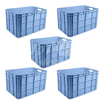 Plastic Storage Crate 600x400x350mm Stackable Food Grade Fish Crate Heavy Duty