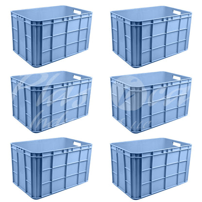 Plastic Storage Crate 600x400x350mm Stackable Food Grade Fish Crate Heavy Duty