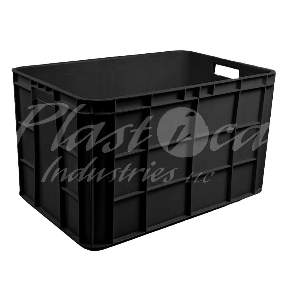 Plastic Storage Crate 600x400x350mm Stackable Food Grade Fish Crate Heavy Duty