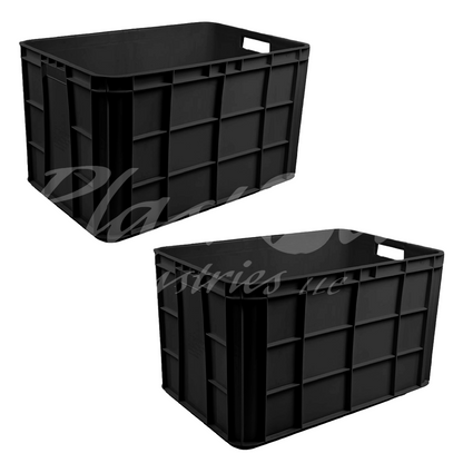 Plastic Storage Crate 600x400x350mm Stackable Food Grade Fish Crate Heavy Duty