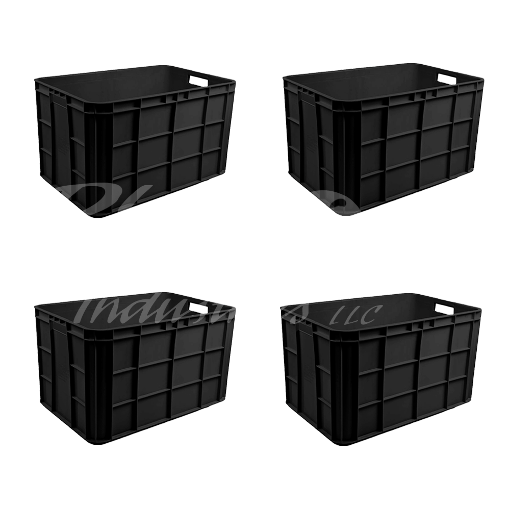 Plastic Storage Crate 600x400x350mm Stackable Food Grade Fish Crate Heavy Duty