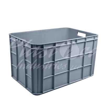 Plastic Storage Crate 600x400x350mm Stackable Food Grade Fish Crate Heavy Duty