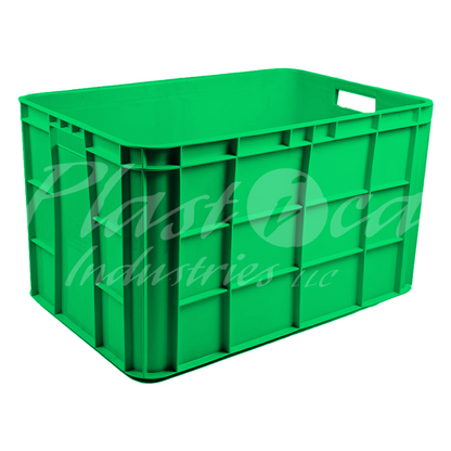 Plastic Storage Crate 600x400x350mm Stackable Food Grade Fish Crate Heavy Duty