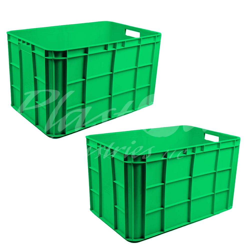 Plastic Storage Crate 600x400x350mm Stackable Food Grade Fish Crate Heavy Duty