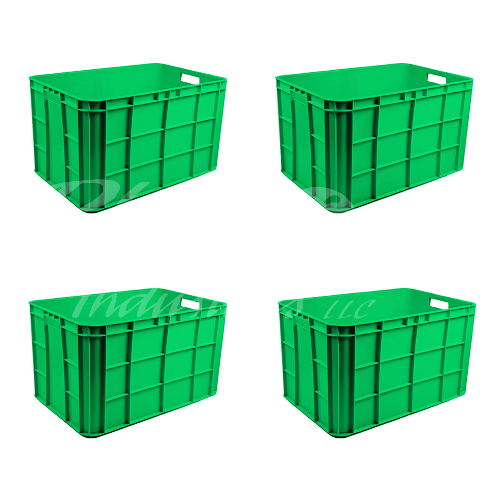 Plastic Storage Crate 600x400x350mm Stackable Food Grade Fish Crate Heavy Duty