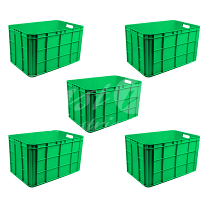 Plastic Storage Crate 600x400x350mm Stackable Food Grade Fish Crate Heavy Duty