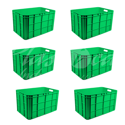 Plastic Storage Crate 600x400x350mm Stackable Food Grade Fish Crate Heavy Duty