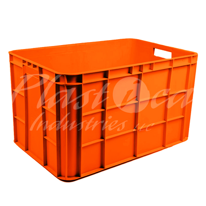 Plastic Storage Crate 600x400x350mm Stackable Food Grade Fish Crate Heavy Duty