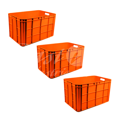Plastic Storage Crate 600x400x350mm Stackable Food Grade Fish Crate Heavy Duty