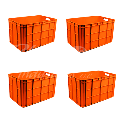 Plastic Storage Crate 600x400x350mm Stackable Food Grade Fish Crate Heavy Duty
