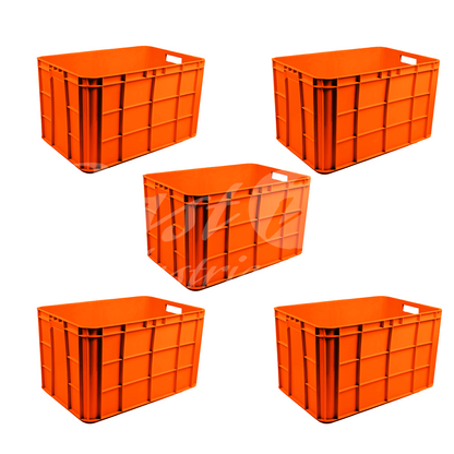 Plastic Storage Crate 600x400x350mm Stackable Food Grade Fish Crate Heavy Duty