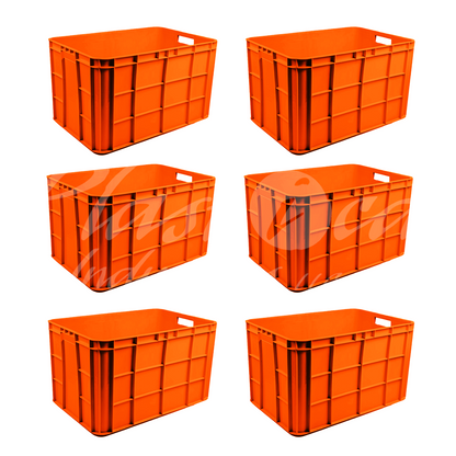 Plastic Storage Crate 600x400x350mm Stackable Food Grade Fish Crate Heavy Duty