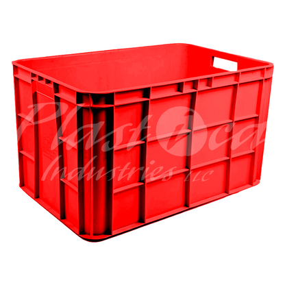 Plastic Storage Crate 600x400x350mm Stackable Food Grade Fish Crate Heavy Duty