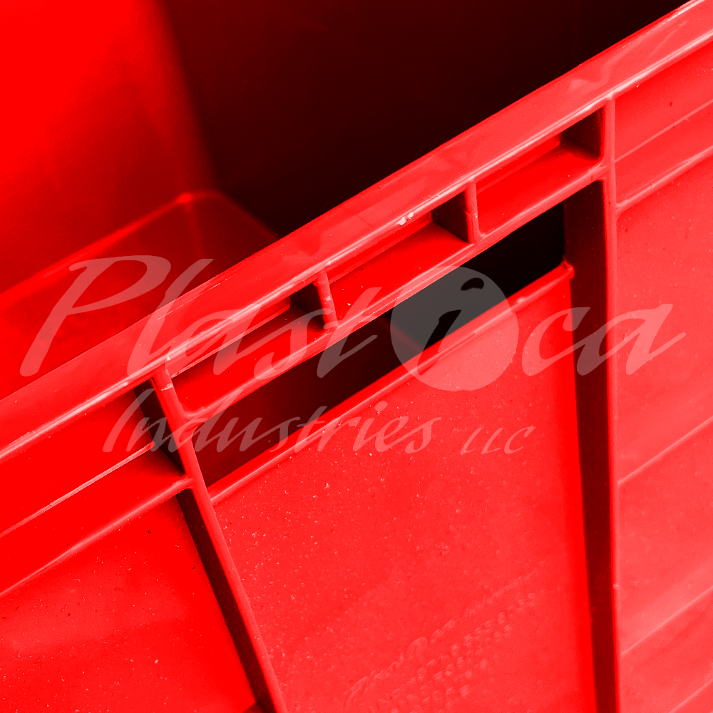 Plastic Storage Crate 600x400x350mm Stackable Food Grade Fish Crate Heavy Duty