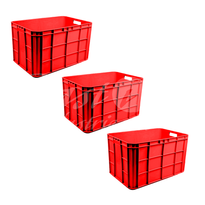 Plastic Storage Crate 600x400x350mm Stackable Food Grade Fish Crate Heavy Duty