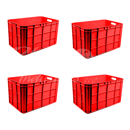 Plastic Storage Crate 600x400x350mm Stackable Food Grade Fish Crate Heavy Duty