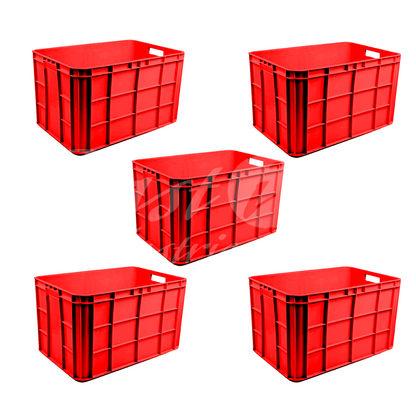 Plastic Storage Crate 600x400x350mm Stackable Food Grade Fish Crate Heavy Duty