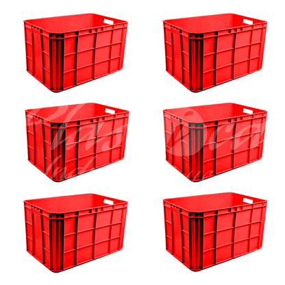 Plastic Storage Crate 600x400x350mm Stackable Food Grade Fish Crate Heavy Duty