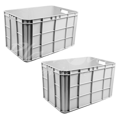 Plastic Storage Crate 600x400x350mm Stackable Food Grade Fish Crate Heavy Duty
