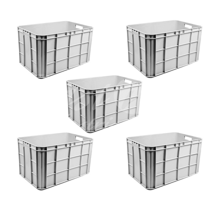 Plastic Storage Crate 600x400x350mm Stackable Food Grade Fish Crate Heavy Duty