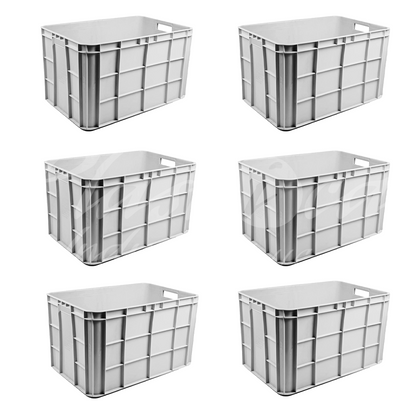 Plastic Storage Crate 600x400x350mm Stackable Food Grade Fish Crate Heavy Duty