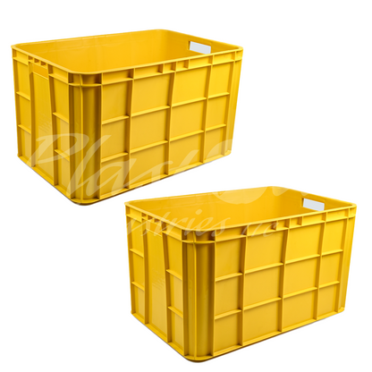 Plastic Storage Crate 600x400x350mm Stackable Food Grade Fish Crate Heavy Duty