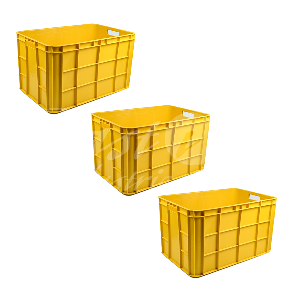 Plastic Storage Crate 600x400x350mm Stackable Food Grade Fish Crate Heavy Duty