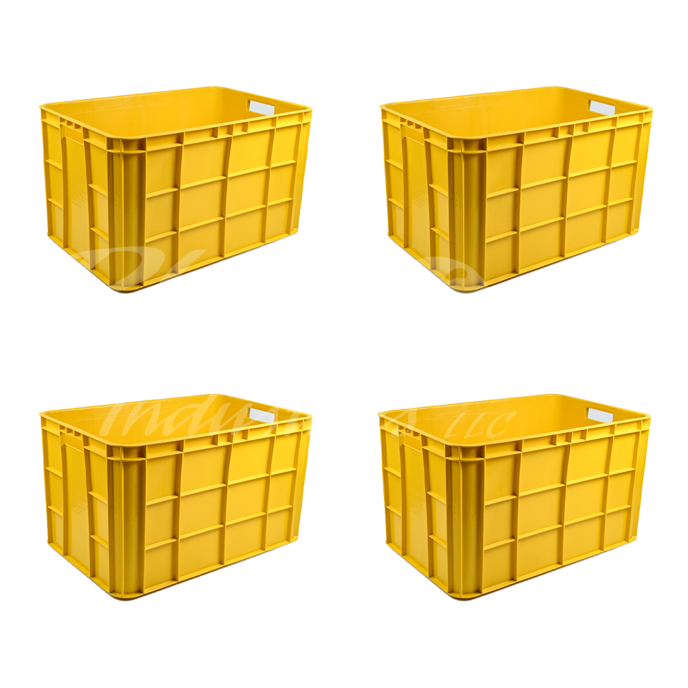 Plastic Storage Crate 600x400x350mm Stackable Food Grade Fish Crate Heavy Duty