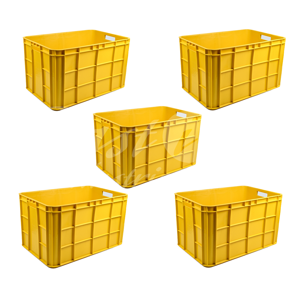 Plastic Storage Crate 600x400x350mm Stackable Food Grade Fish Crate Heavy Duty