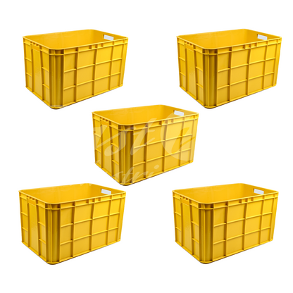 Plastic Storage Crate 600x400x350mm Stackable Food Grade Fish Crate Heavy Duty
