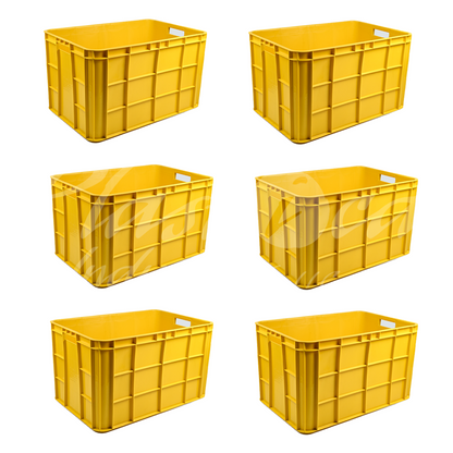 Plastic Storage Crate 600x400x350mm Stackable Food Grade Fish Crate Heavy Duty