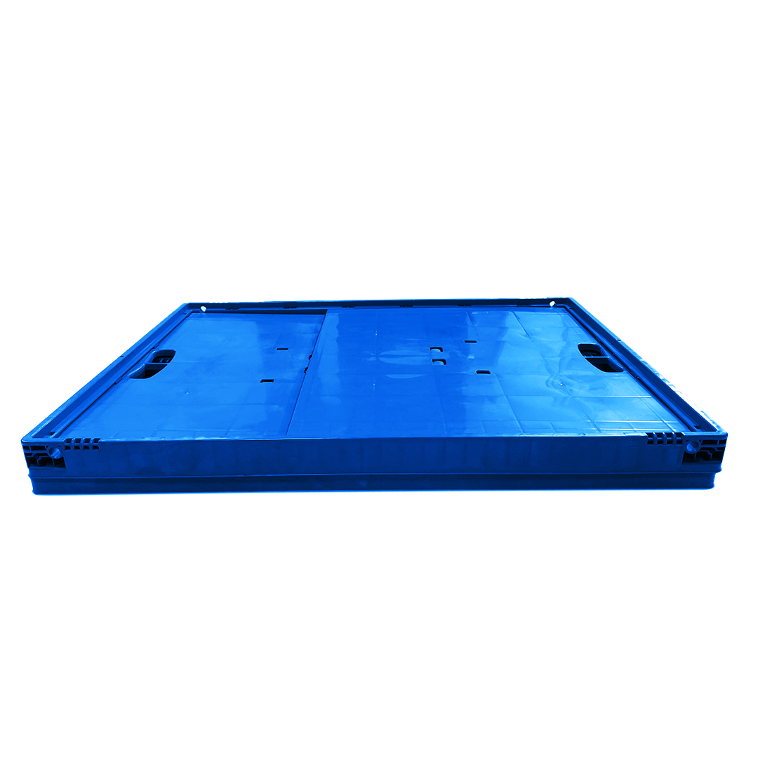 Long Lasting Folding Storage Box 800×600×450mm – Large Collapsible Closed Plastic Crate, Foldable Logistics Container, Warehouse Bulk Bin, Collapsing Storage Crate for Transport & Organization