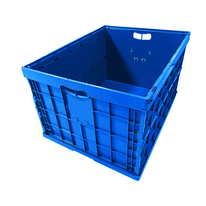 Long Lasting Folding Storage Box 800×600×450mm – Large Collapsible Closed Plastic Crate, Foldable Logistics Container, Warehouse Bulk Bin, Collapsing Storage Crate for Transport & Organization
