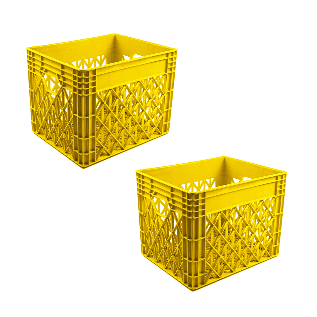 Plastic Storage Crate 400x320x300mm Stackable Food Grade Milk Crate Heavy Duty