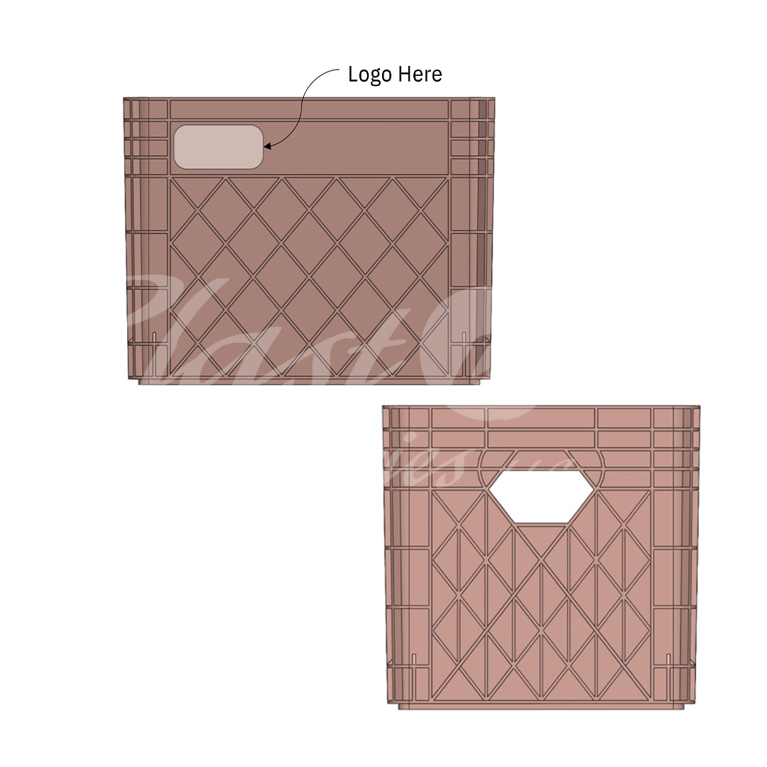 Plastic Storage Crate 400x320x300mm Stackable Food Grade Milk Crate Heavy Duty
