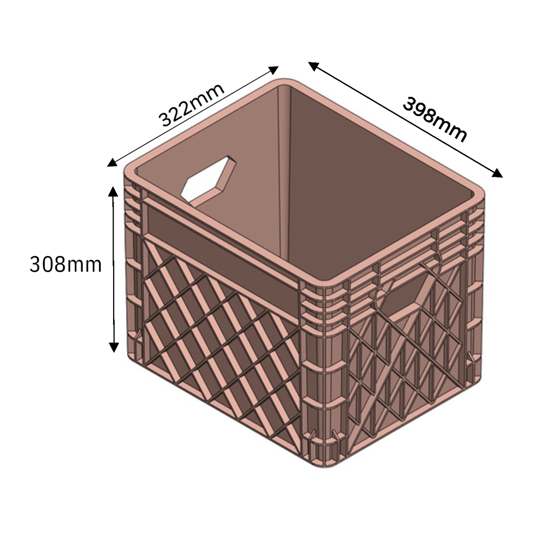 Milk Crate Storage Crate Storage Box Organizer Bin Stackable Basket Heavy Duty Reinforced Walls Anti-Slip Grid Base UV Stabilized Fade-Resistant Easy Handling for Dairy Food Storage Transport – 400 x 300 x 300 mm 36 L - Ethic Solutions -