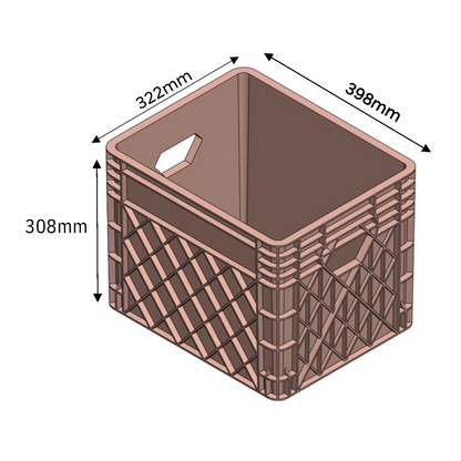 Milk Crate Storage Crate Storage Box Organizer Bin Stackable Basket Heavy Duty Reinforced Walls Anti-Slip Grid Base UV Stabilized Fade-Resistant Easy Handling for Dairy Food Storage Transport – 400 x 300 x 300 mm 36 L - Ethic Solutions -