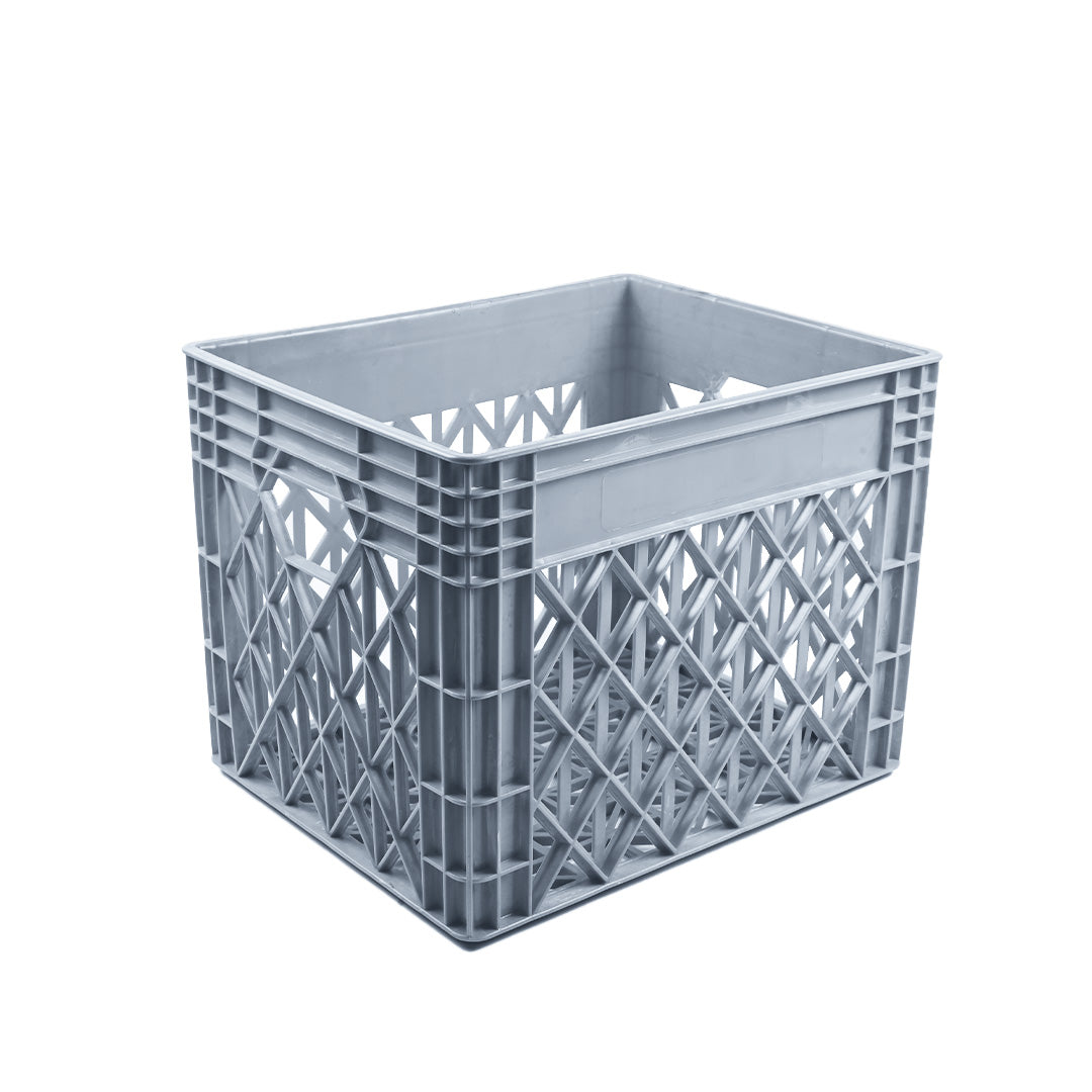 Milk Crate Storage Crate Storage Box Organizer Bin Stackable Basket Heavy Duty Reinforced Walls Anti-Slip Grid Base UV Stabilized Fade-Resistant Easy Handling for Dairy Food Storage Transport – 400 x 300 x 300 mm 36 L - Ethic Solutions -