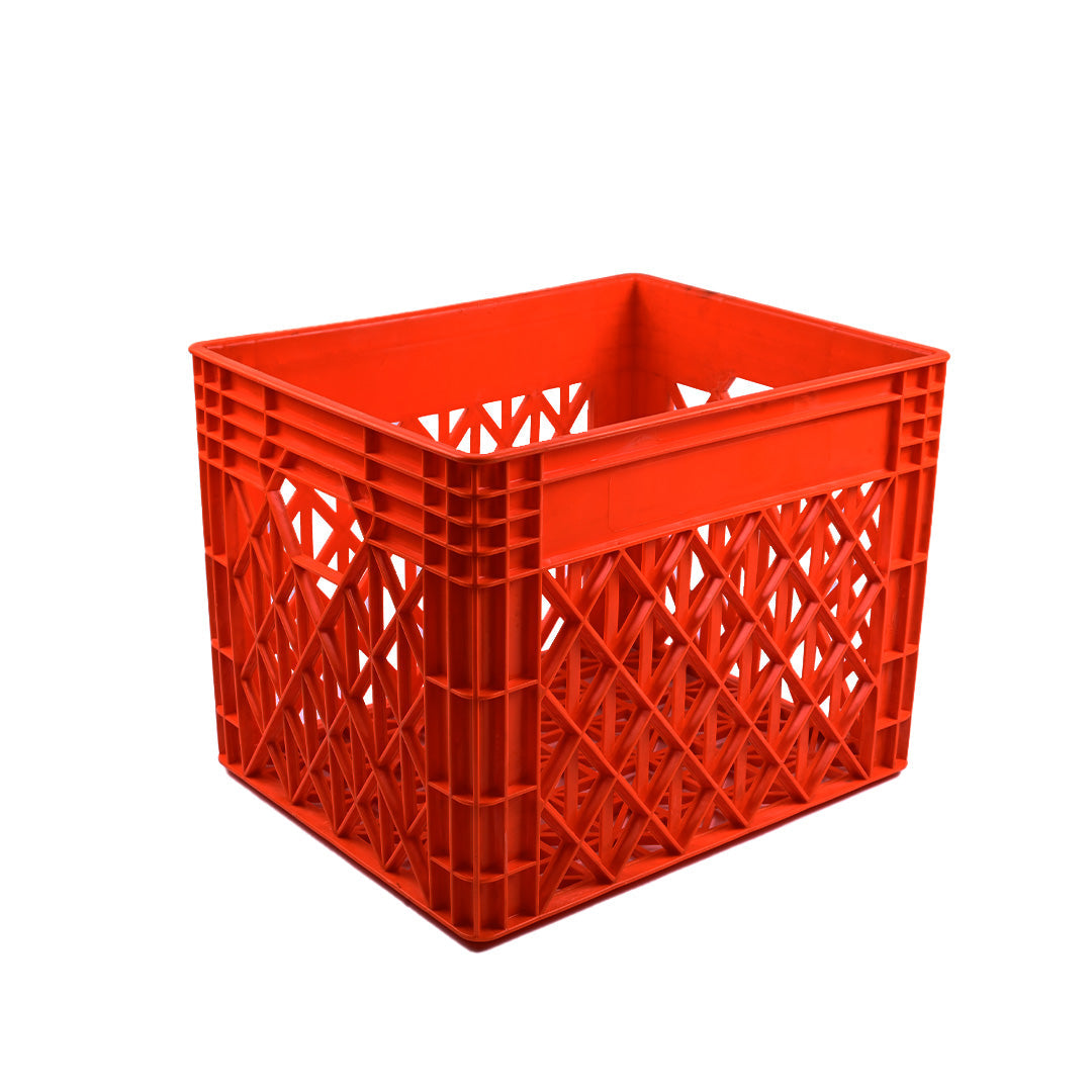 Milk Crate Storage Crate Storage Box Organizer Bin Stackable Basket Heavy Duty Reinforced Walls Anti-Slip Grid Base UV Stabilized Fade-Resistant Easy Handling for Dairy Food Storage Transport – 400 x 300 x 300 mm 36 L - Ethic Solutions -