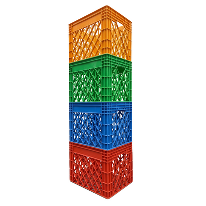 Plastic Storage Crate 400x320x300mm Stackable Food Grade Milk Crate Heavy Duty