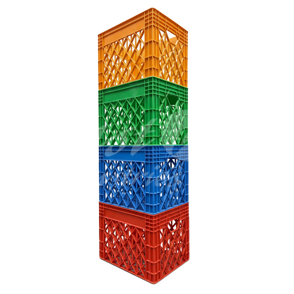 Plastic Storage Crate 400x320x300mm Stackable Food Grade Milk Crate Heavy Duty